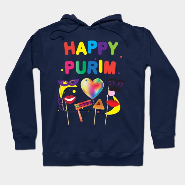 Happy Purim Festival Kids Party Gifts Decoration Jewish Holiday Hoodie by sofiartmedia